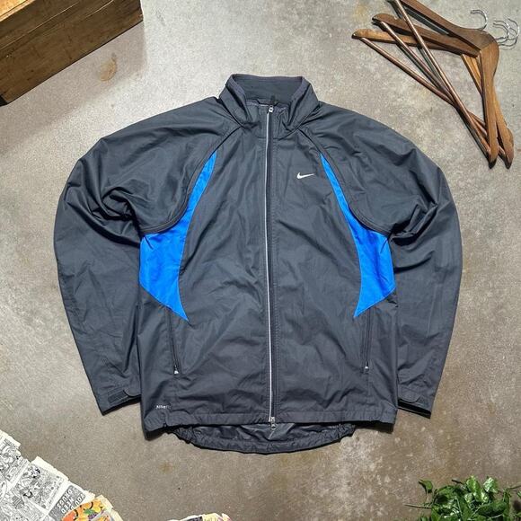 Vintage Y2K Nike Windbreaker Mens Large Grey Blue Lightweight 2000s Jacket - Picture 1 of 5